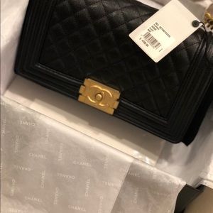 Chanel Boy Caviar Old Medium